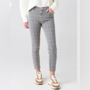 Frame Le High Skinny Cropped Jeans in Window Pane Plaid 26